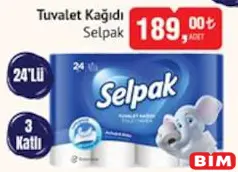 SELPAK 3 KATLI TUVALET KAĞIDI 24'LÜ SELPAK 3 KATLI TUVALET KAĞIDI 24'LÜ
